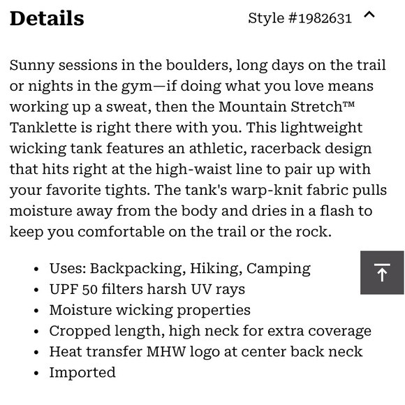 Mountain Hardwear Stretch Tanklette - Picture 16 of 16
